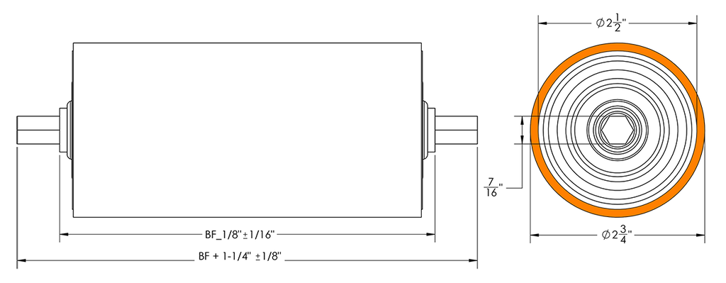Conveyor Roller UG38PUGPTS